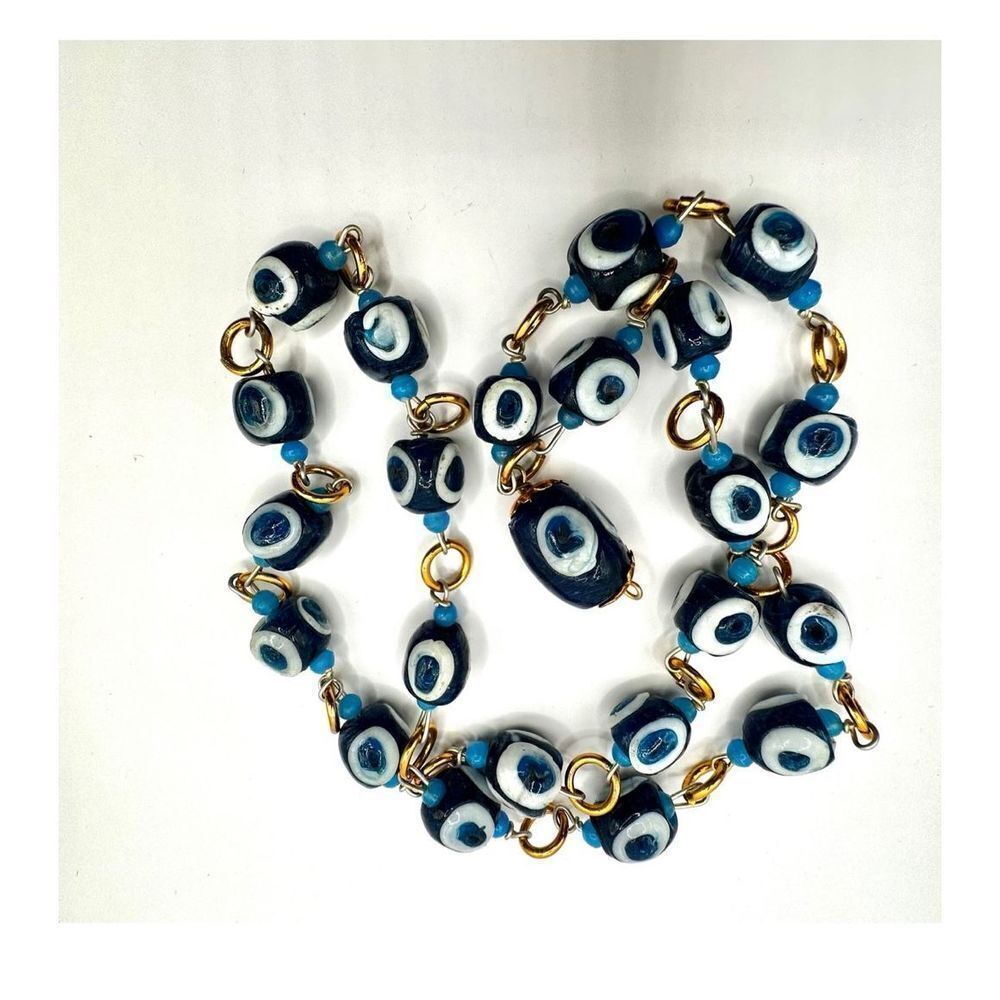 Evil Eye nazar beaded  vintage long necklace
